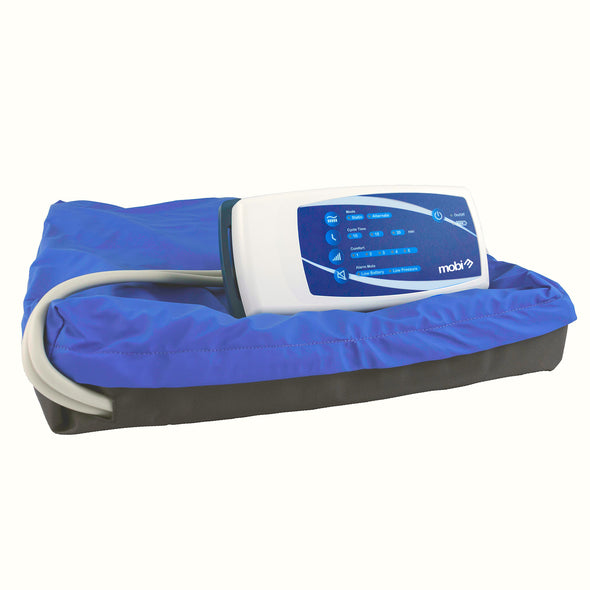 Alternating Pressure Wheelchair Cushion by MobiCushion - Pneumatic Air Pillow - Relief for Pressure Sores - Blue